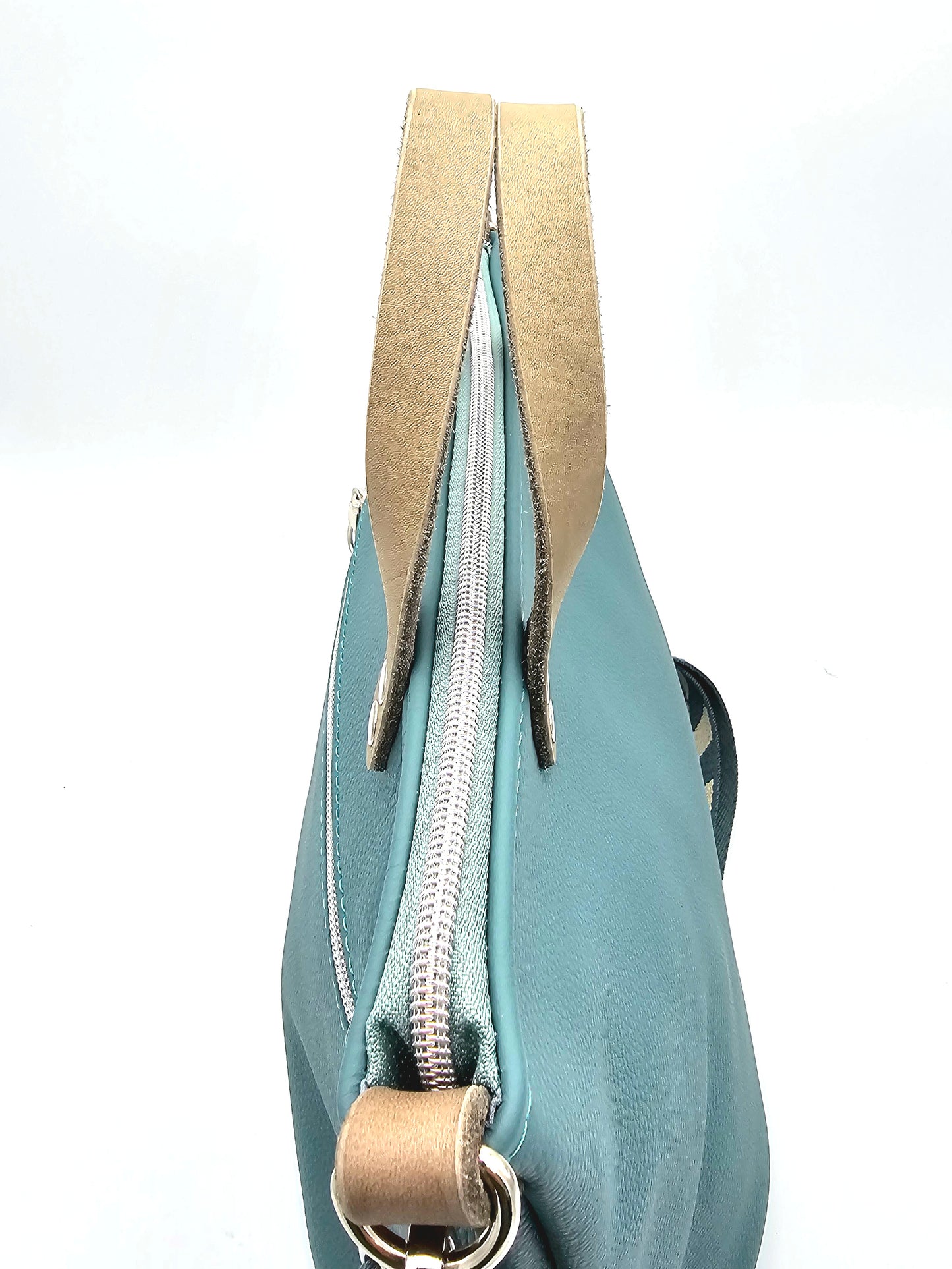 Totebag Katja in Minttürkis, Details Reißverschluss 