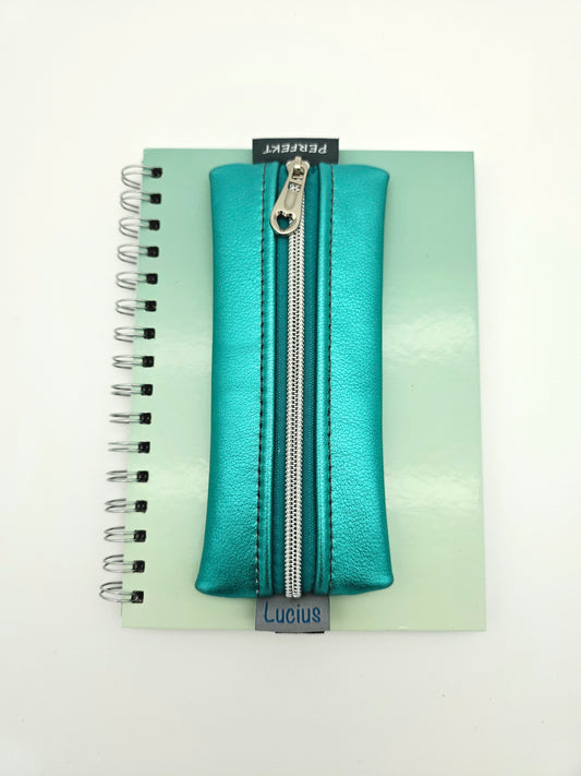 Stiftemäppchen Türkis metallic