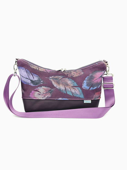 Hobobag Levka, Federn mit Lila, von vorne