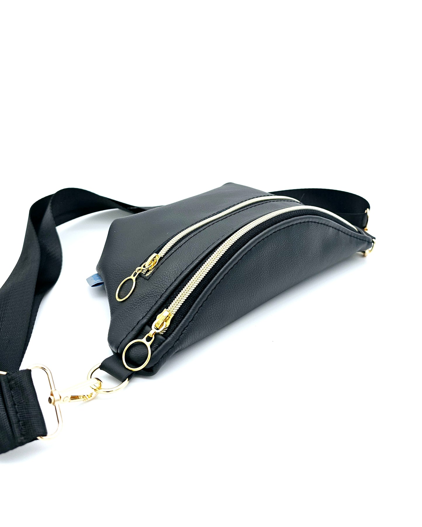 Ledertasche Clivia, schwarz/gold, Draufsicht