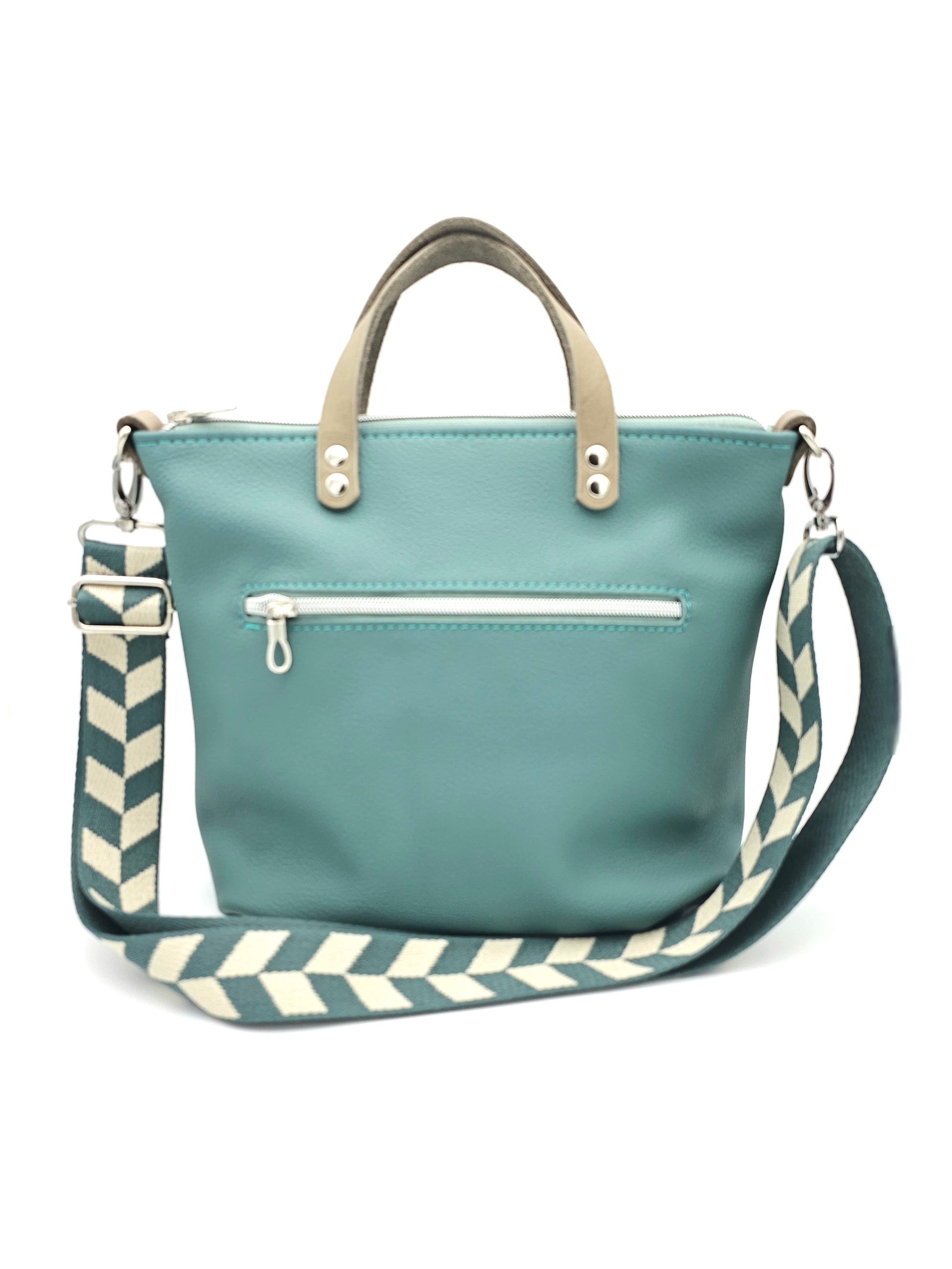 Totebag Katja in Minttürkis, Foto Rückseite 