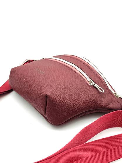 Crossbody Bag Big Clivia in Weinrot