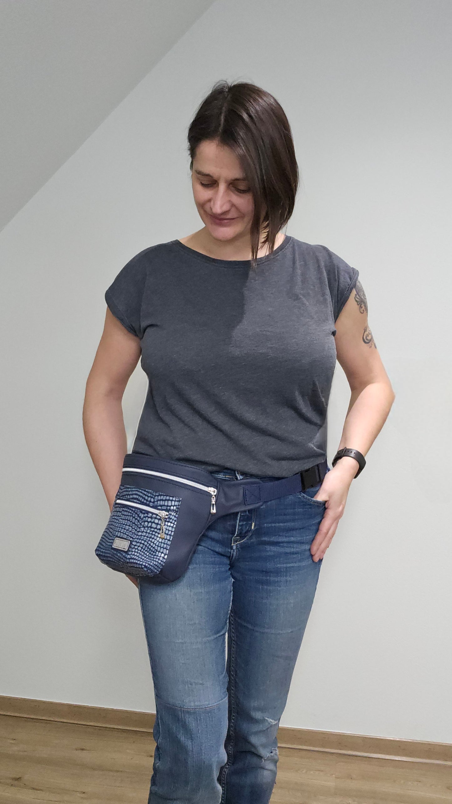 Hipbag Dunkelblau mit Kroko