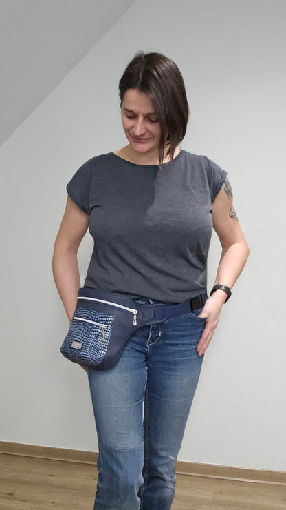 Hipbag Dunkelblau mit Kroko