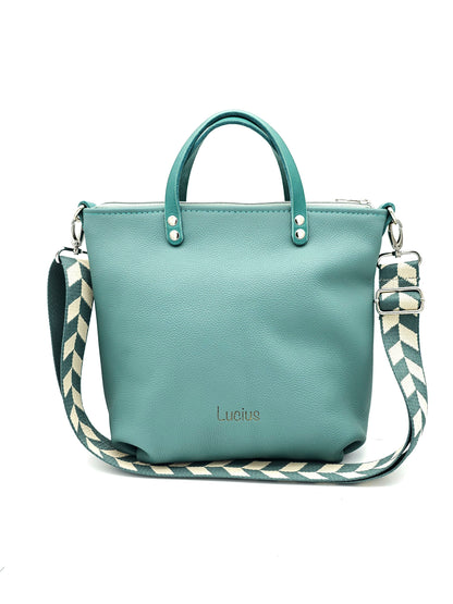 Totebag Katja in Minttürkis/ Petrol,  Foto von vorne 