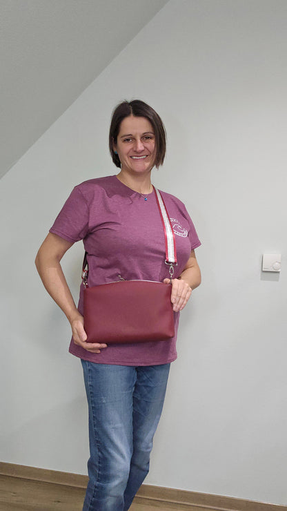 Lederhandtasche Anke in Weinrot