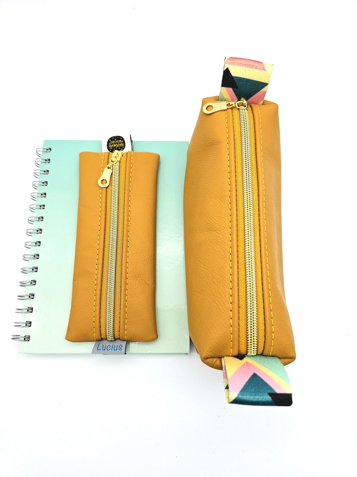Set Stiftemäppchen & Schlampertasche Senfgelb