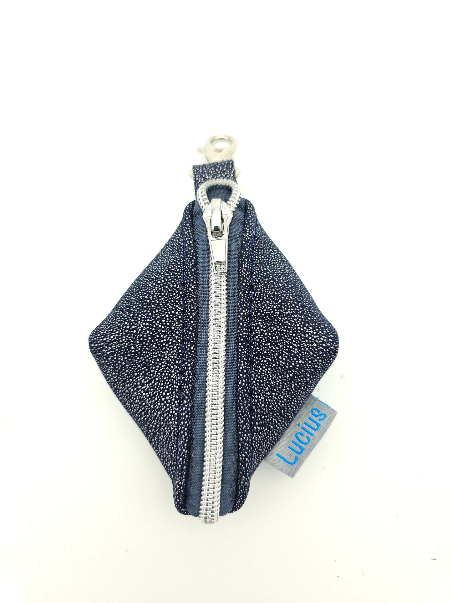 Schlüsselanhänger / Taschenbaumler in Dunkelblau & Glitzer
