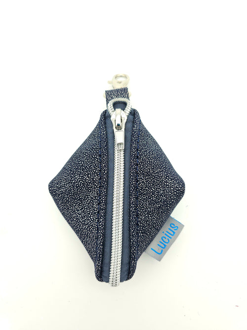 Schlüsselanhänger / Taschenbaumler in Dunkelblau & Glitzer