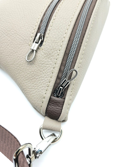 Crossbody Bag Big Clivia in Cappuccino & Dunkelbraun