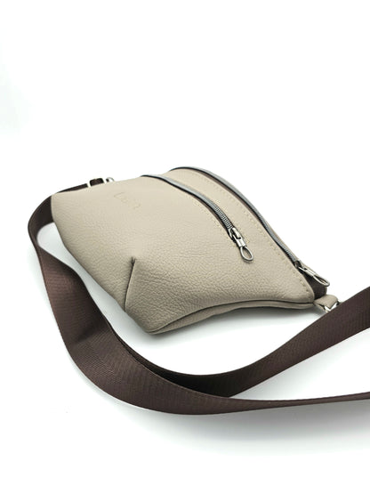 Crossbody Bag Big Clivia in Cappuccino & Dunkelbraun