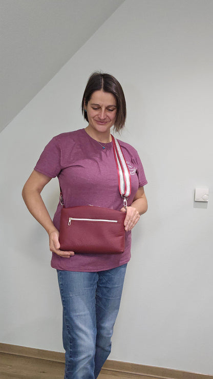 Lederhandtasche Anke in Weinrot