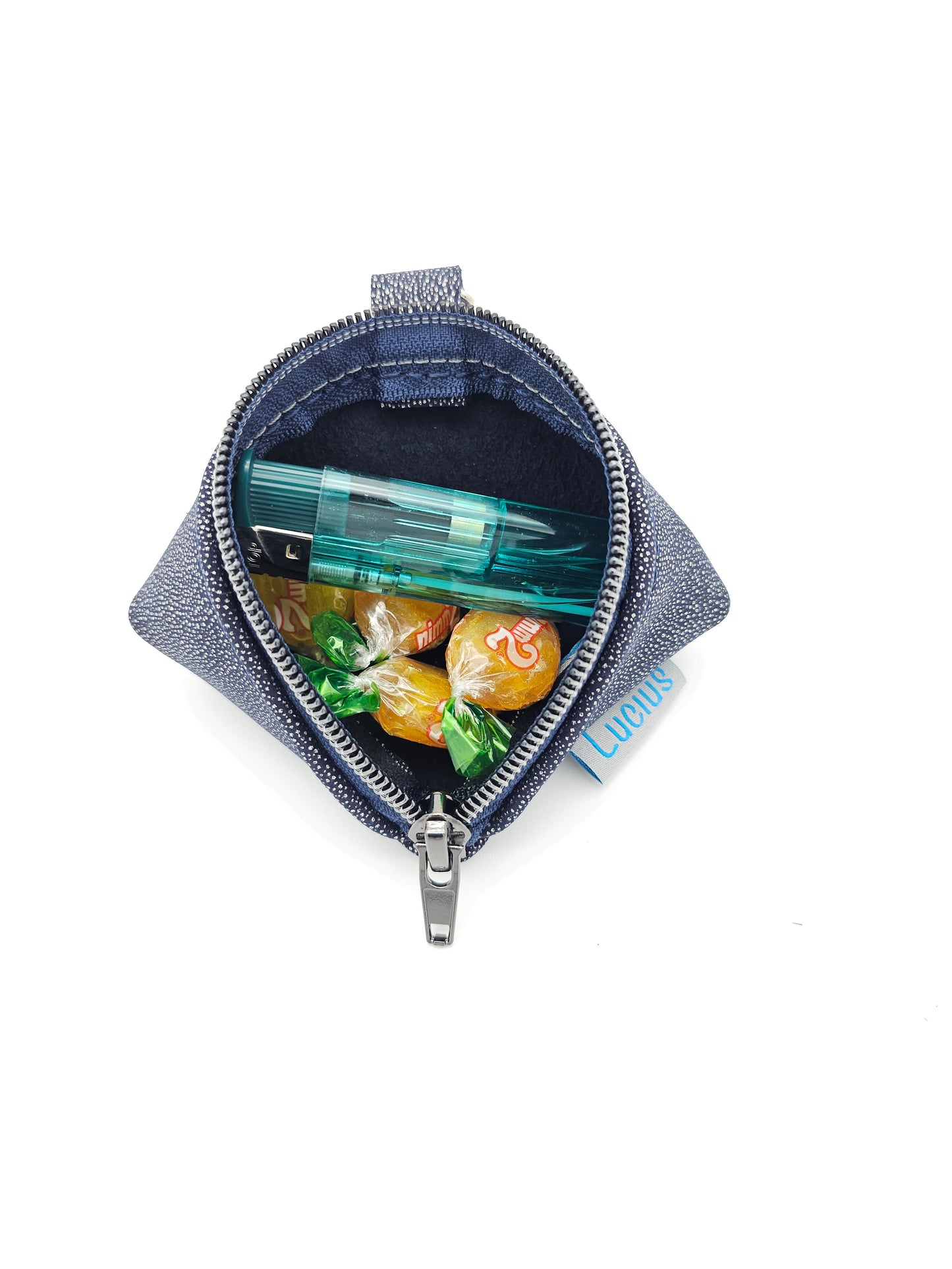 Schlüsselanhänger / Taschenbaumler in Dunkelblau & Glitzer