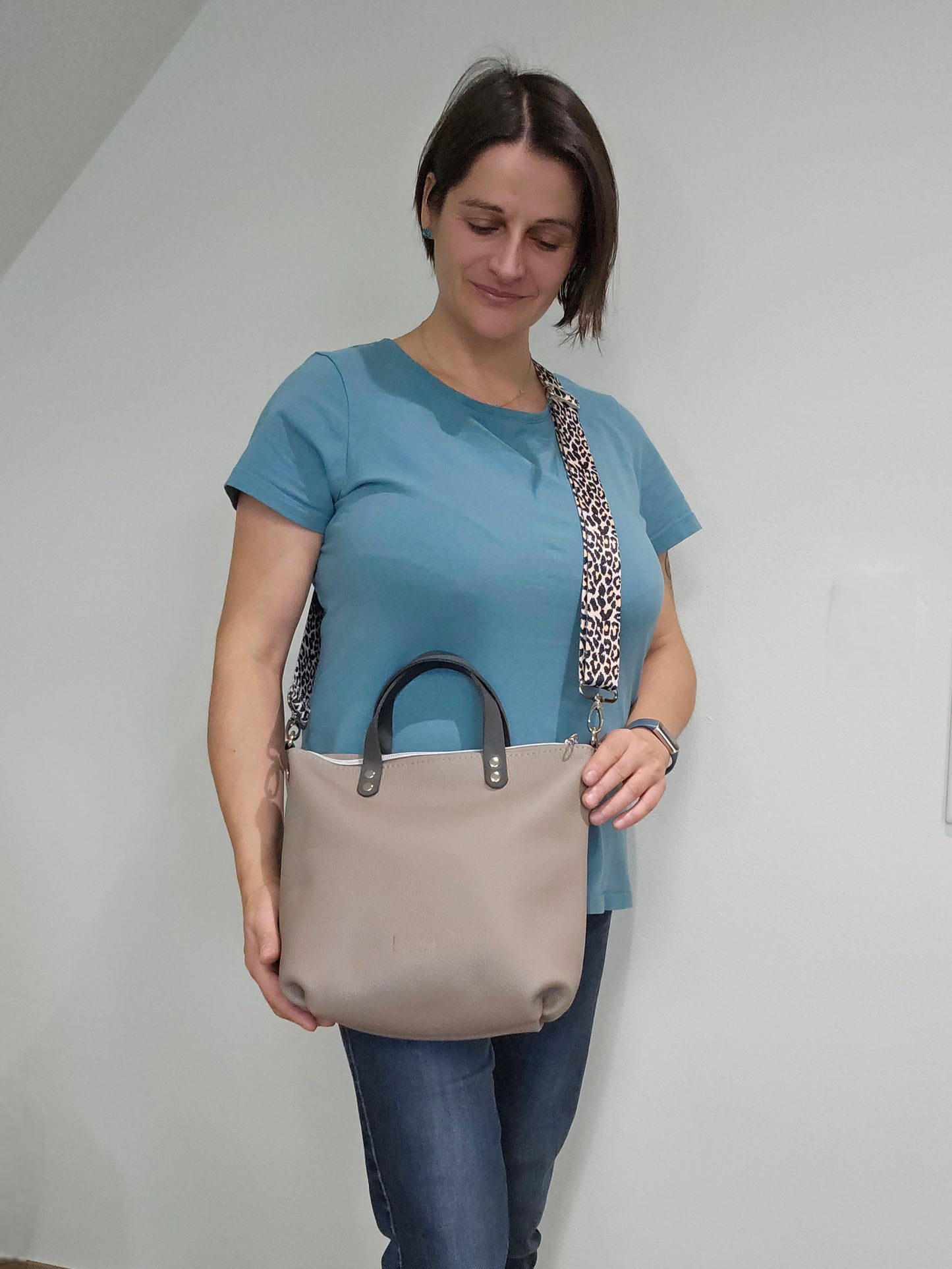 Totebag Katja in Cappuccino & Leo