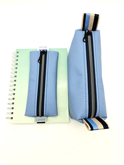 Set Stiftemäppchen & Schlampertasche in Hellblau