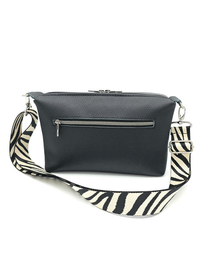 Lederhandtasche Anke in Schwarz / Zebra