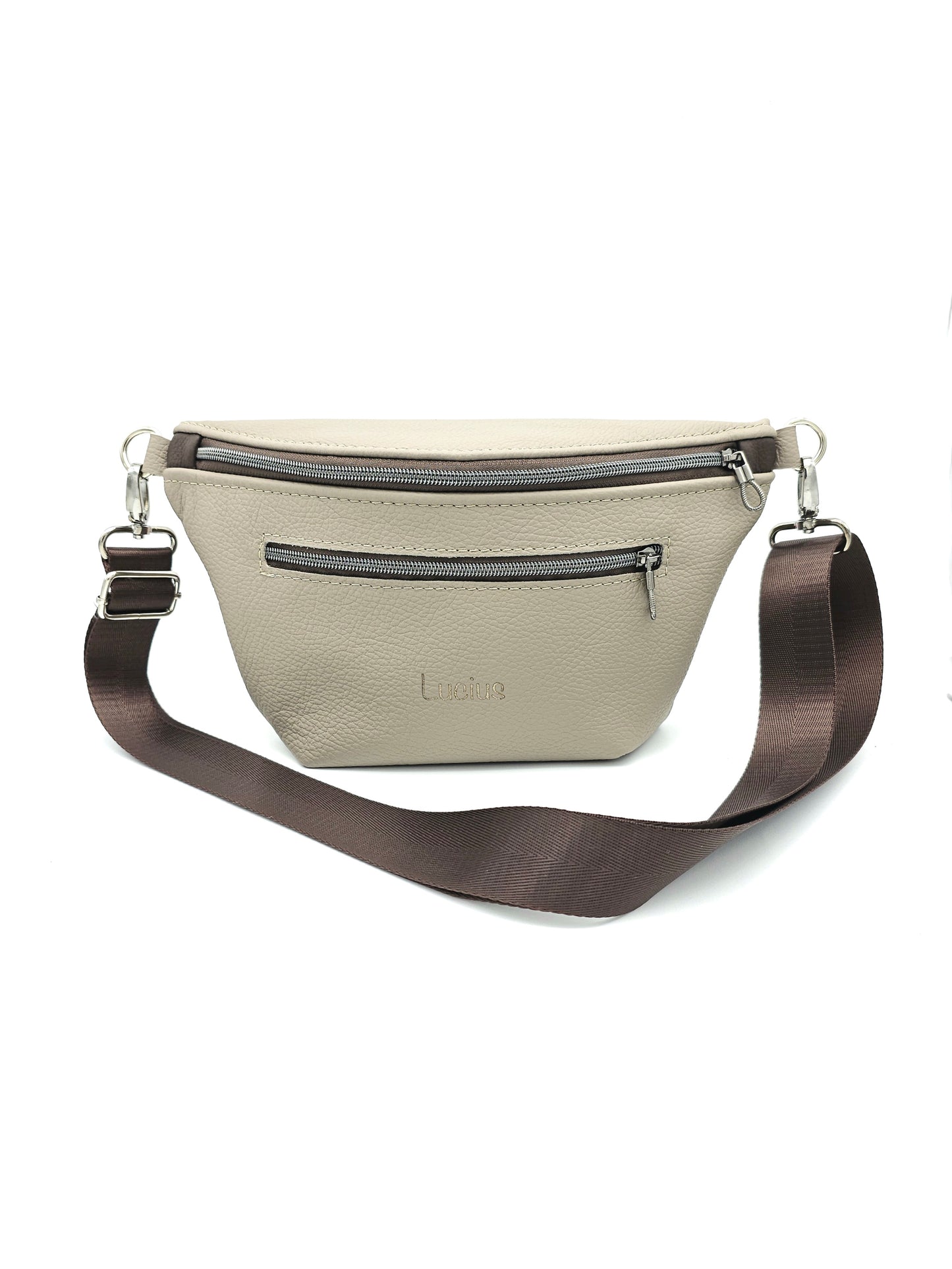 Crossbody Bag Big Clivia in Cappuccino & Dunkelbraun