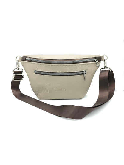 Crossbody Bag Big Clivia in Cappuccino & Dunkelbraun