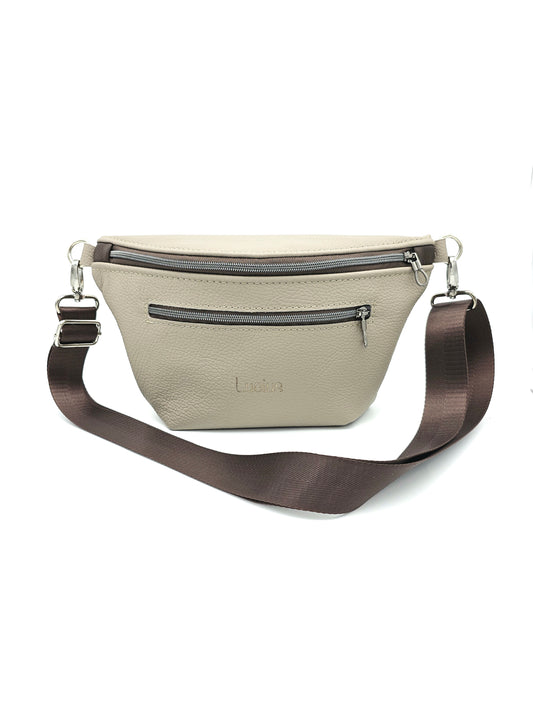 Crossbody Bag Big Clivia in Cappuccino & Dunkelbraun