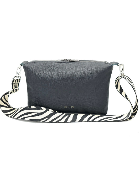 Lederhandtasche Anke in Schwarz / Zebra