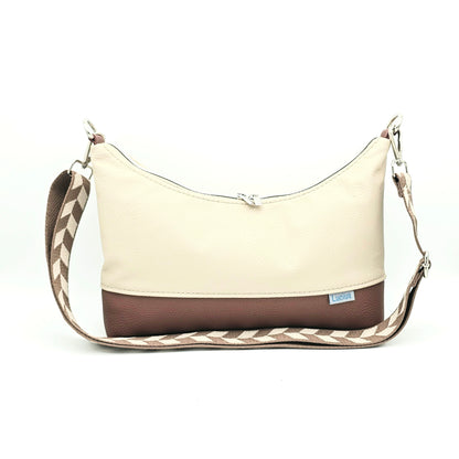 Ledertasche Levka, creme/cognac, von vorne