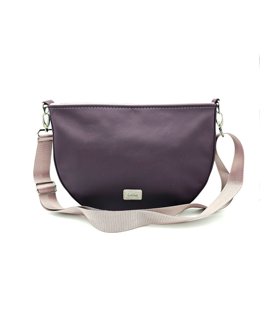 Ledertasche Sine in Dunkelviolett halbrund & handgemacht – LUCIUS