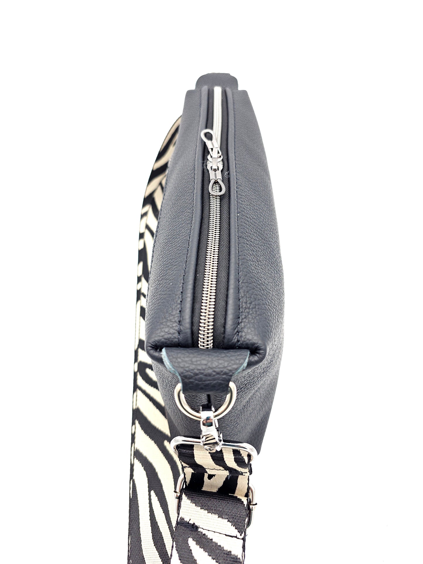 Lederhandtasche Anke in Schwarz / Zebra