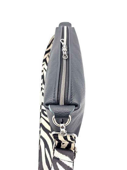 Lederhandtasche Anke in Schwarz / Zebra
