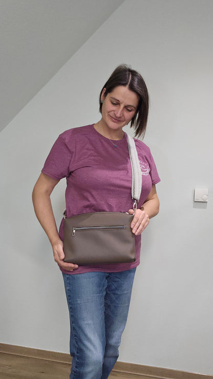 Lederhandtasche Anke in Nougatbraun