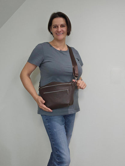 Crossbody Bag Big Clivia Dunkelbraun & Schwarz