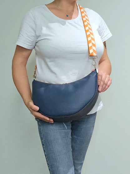 Moonbag Moni - Dunkelblau / Orange