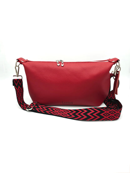 Ledertasche Petra in Rot von vorne 