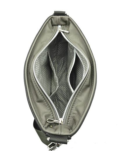 Innenansicht: Aufteilung der Ledertasche Sine
