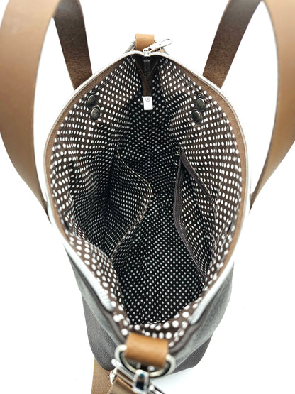 Totebag Katja in Dunkelbraun & Cognac