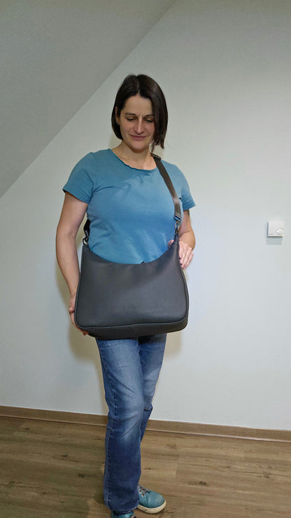 Ledertasche Bea in Dunkelgrau