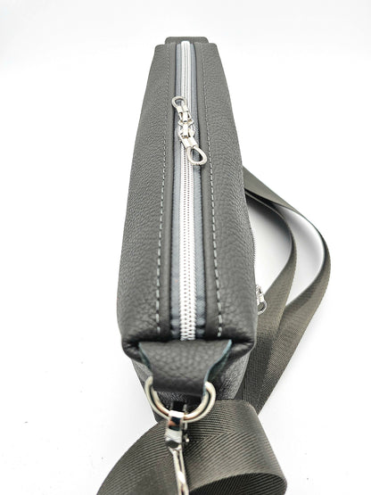 Lederhandtasche Anke in Dunkelgrau