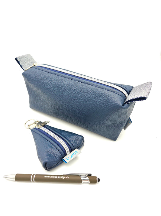 Set Schlampertasche & Anhänger in Dunkelblau