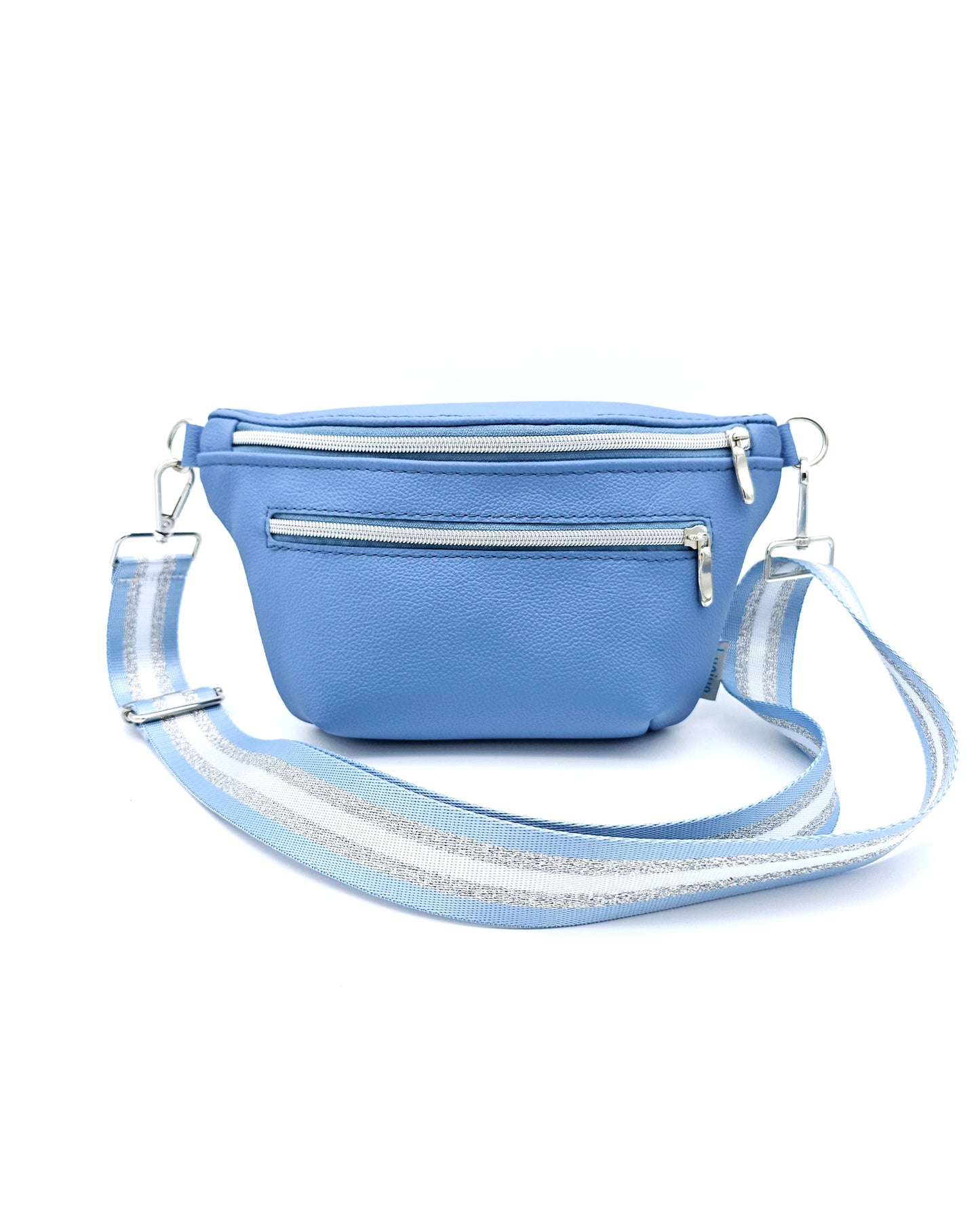 Ledertasche Clivia, hellblau von vorne
