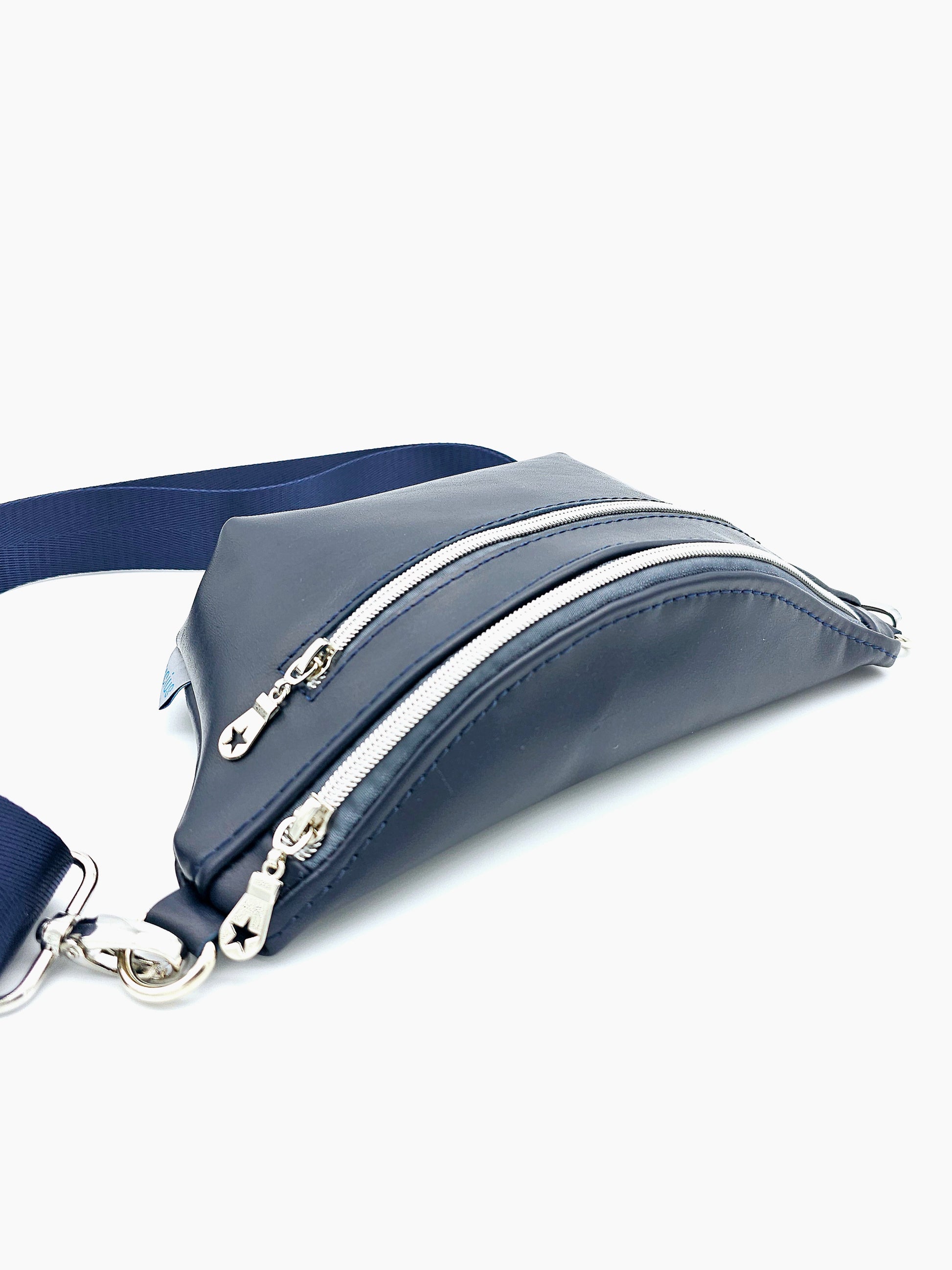 Ledertasche Clivia, glatt, blau, von oben